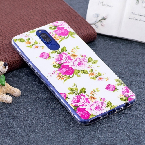 

For Huawei Mate 10 Lite Noctilucent Rose Flower Pattern TPU Soft Back Case Protective Cover