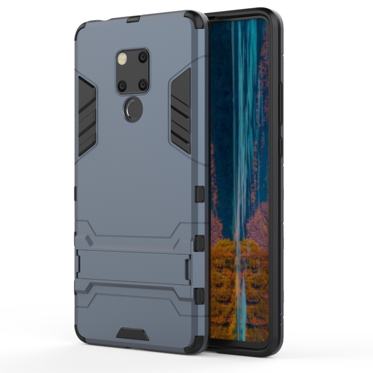 

Shockproof PC + TPU Case for Huawei Mate 20 X, with Holder(Navy Blue)