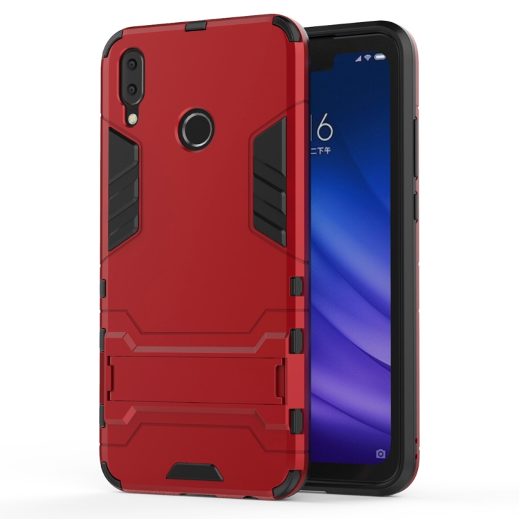 

Shockproof PC + TPU Case for Huawei Y9 (2019) / Enjoy 9 Plus, with Holder(Red)