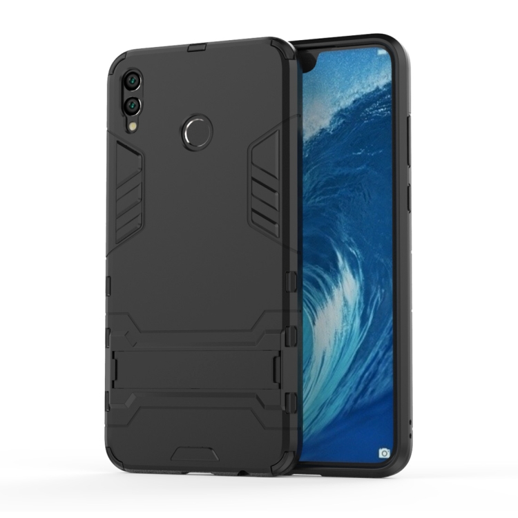 

Shockproof PC + TPU Case for Huawei Honor 8X Max, with Holder(Black)