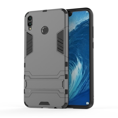 

Shockproof PC + TPU Case for Huawei Honor 8X Max, with Holder (Grey)