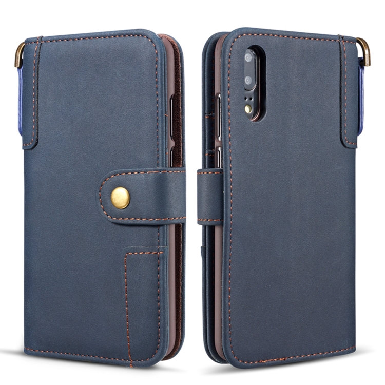 

Cowhide Texture Horizontal Flip Leather Case for Huawei P20 Lite, with Holder & Card Slots & Wallet & Sling (Blue)