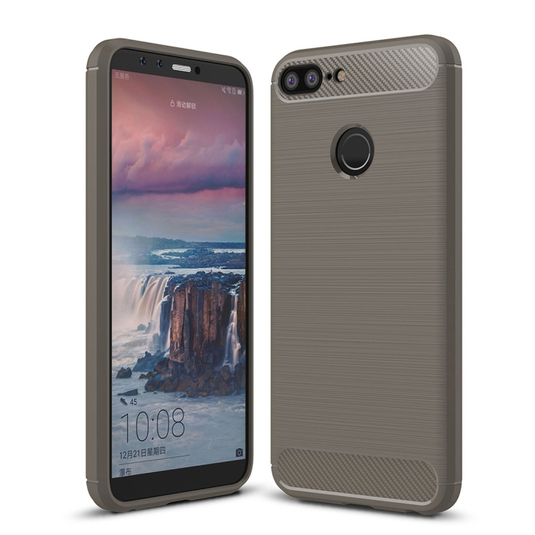 

For Huawei Honor 9 Lite Brushed Texture Carbon Fiber Shockproof TPU Protective Back Case (Grey)