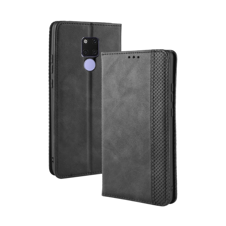 

Magnetic Buckle Retro Texture Horizontal Flip Leather Case for Huawei Mate 20, with Holder & Card Slots & Wallet (Black)