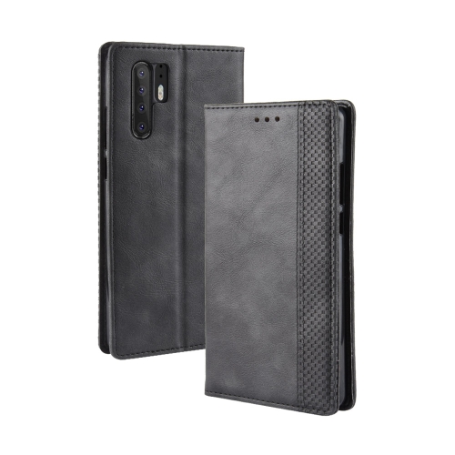 

Magnetic Buckle Retro Texture Horizontal Flip Leather Case for Huawei P30 Pro, with Holder & Card Slots & Wallet (Black)