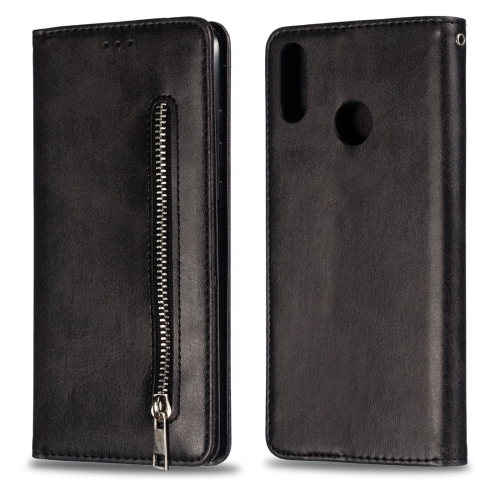 

Calf Texture Zipper Magnetic Horizontal Flip Leather Case for Huawei Y9 (2019) / Enjoy 9 Plus, with Wallet & Holder & Card Slots (Black)