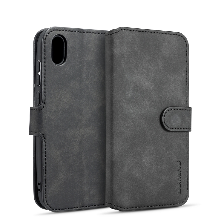 

DG.MING Retro Oil Side Horizontal Flip Case for Huawei Honor Y5 (2019), with Holder & Card Slots & Wallet (Black)