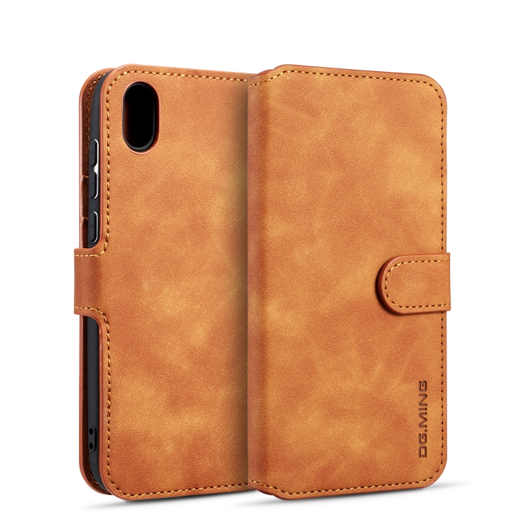 

DG.MING Retro Oil Side Horizontal Flip Case for Huawei Honor Y5 (2019), with Holder & Card Slots & Wallet (Brown)