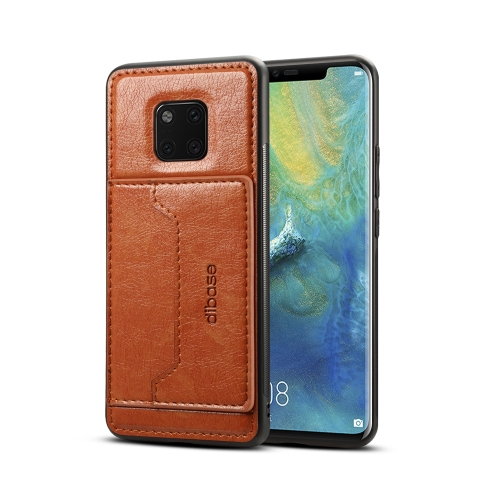 

Dibase TPU + PC + PU Crazy Horse Texture Protective Case for Huawei Mate 20 Pro, with Holder & Card Slots(Brown)