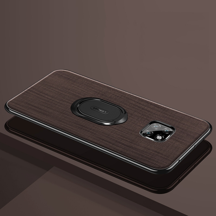 

LONDOR Shockproof PC + TPU Case for Huawei Mate 20 Pro, with Metal Holder (Brown)