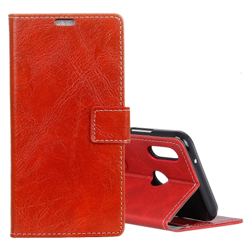 

Retro Crazy Horse Texture Horizontal Flip Leather Case for Huawei Y7 (2019), with Holder & Card Slots & Photo Frame (Red)