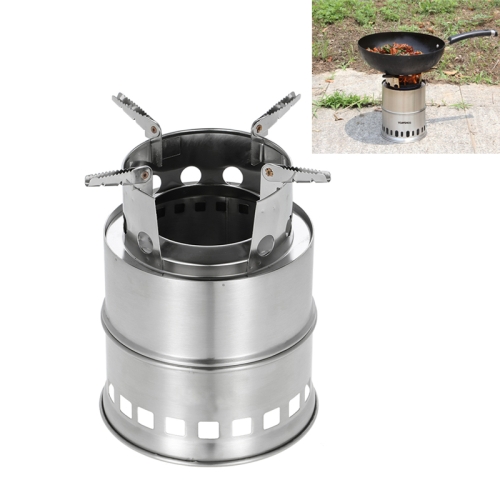 

Outdoor Camping Tall Stainless Steel Wood-burning Stove Solid alcohol Stove for Picnic Heating