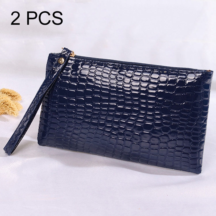 

2 PCS Fashion Crocodile Texture Handbag, Size: 20*12cm(Dark Blue)