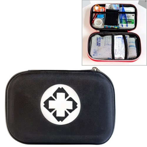 

25 In 1 EVA Portable Car Home Outdoor Medical Emergency Supplies Medicine Kit Survival Rescue Box (Black)