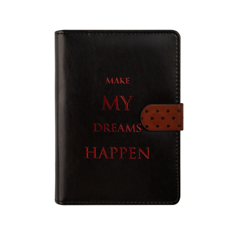 

CAGIE A6 Fashion Color Blocking Loose-leaf Notebook Diary Book (Black)