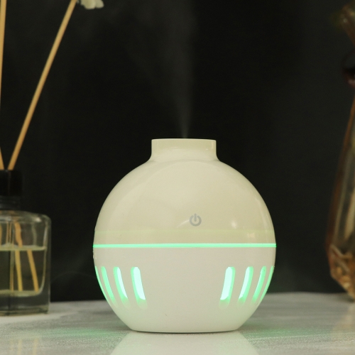 

Wood Grain USB Hollowed-out Humidifier Seven Color Aromatherapy Lamp with Remote Control(White-3)