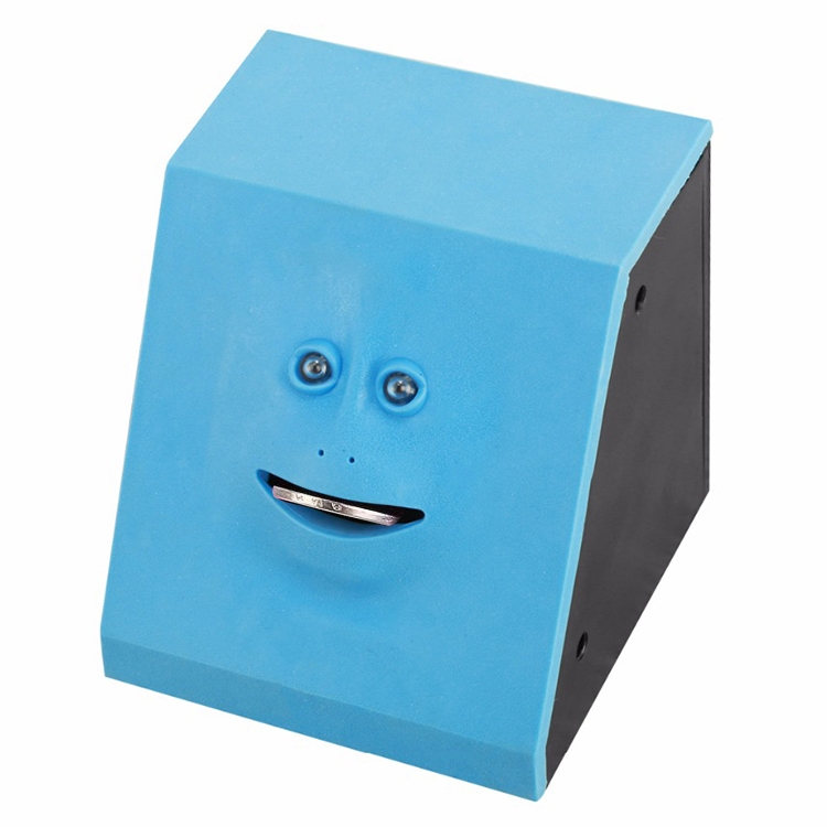

Face Bank Automatic Money Eating Box Coin Saving Box(Blue)