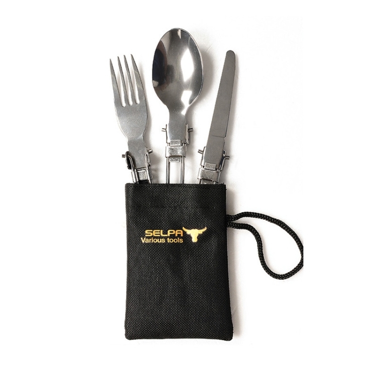 

Three-Piece Stainless Steel Foldable Outdoor Cutlery