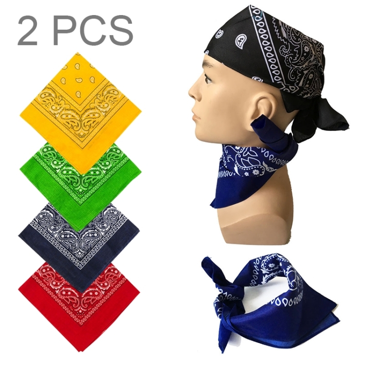 

2 PCS Outdoor Seamless Pure Cotton Kerchief Hip-hop Bandana Scarve Unisex Riding Face Mask Collar Windproof Sunscreen Scarf, Size:55*55cm, Random Color Delivery