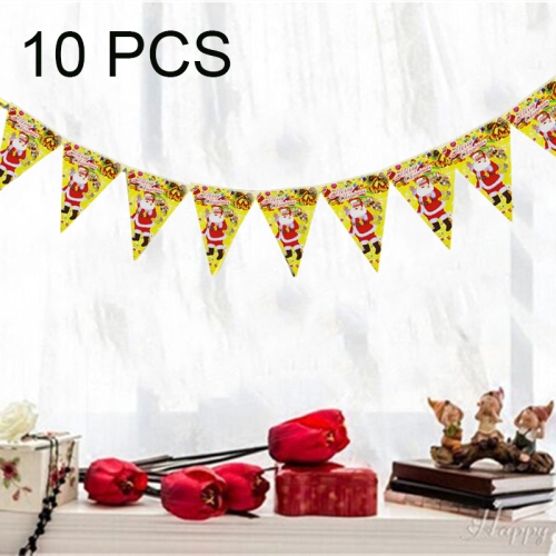 Sunsky 10 Sets Christmas Scene Decoration Triangle Paper Flags