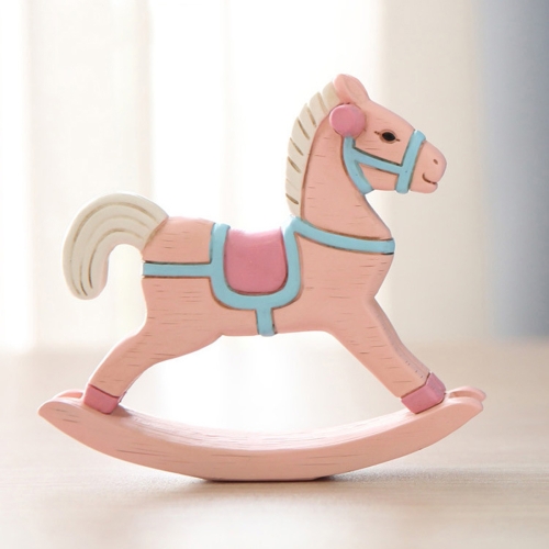 

Creative Crafts Rocking Horse for Home House Decoration Desk Ornament (Pink)