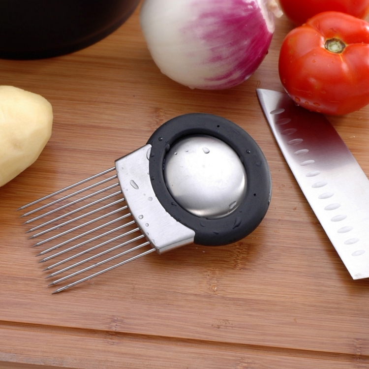 Portable Onion Slicer Holder Tomato Cutter Kitchen Tools Easy Cut Onion Fork LI