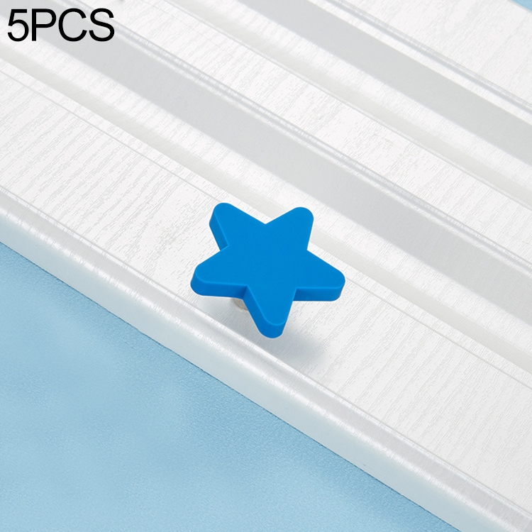 

5 PCS Little Blue Star Pattern Shockproof Modern Cartoon Children Drawer Cabinet Handle