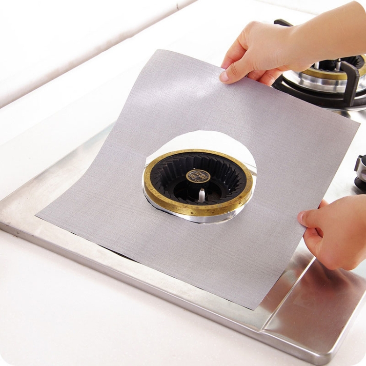 

8 PCS Gas Furnace Surface Ultra-thin Fibre Material Stovetop Protective Cleaning Pad, Size: 27*27cm (Silver)