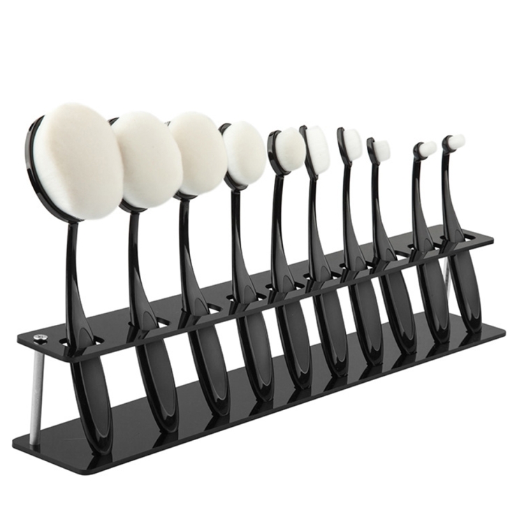

Makeup Brushes Holder Toothbrush Oval Makeup Brush Holder Acrylic Brush Showing Rack Makeup Brush Drying Stand Storage without Makeup Brush(Black）