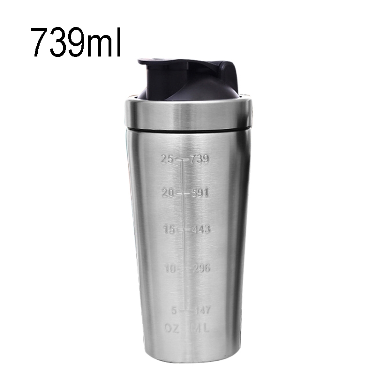 

739ml(25oz) Healthy Sports Cup Stainless Steel Protein Powder Classic Shaker Bottle Replacement Milkshake Cup