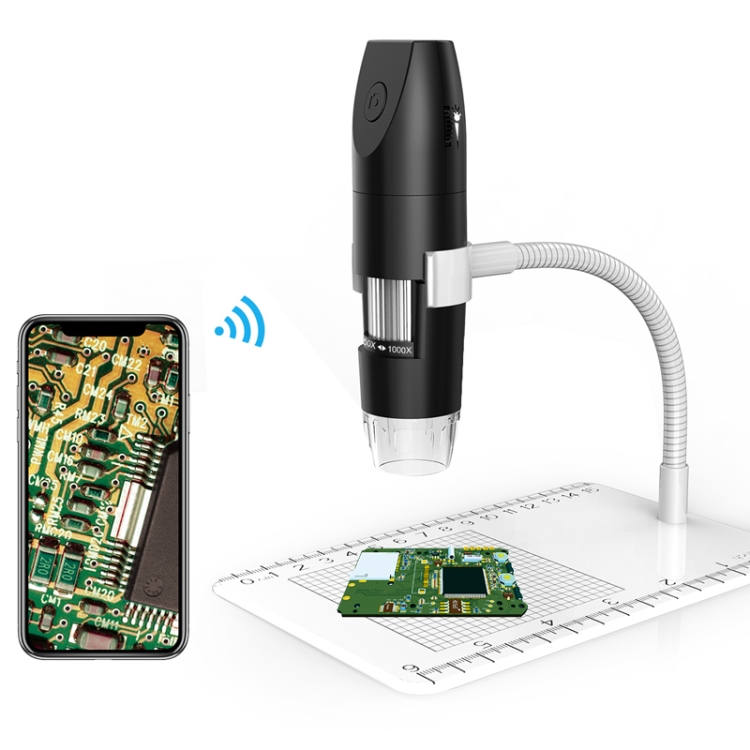 

316 50-1000X Adjustable Smart Wifi USB Digital Microscope (Black)