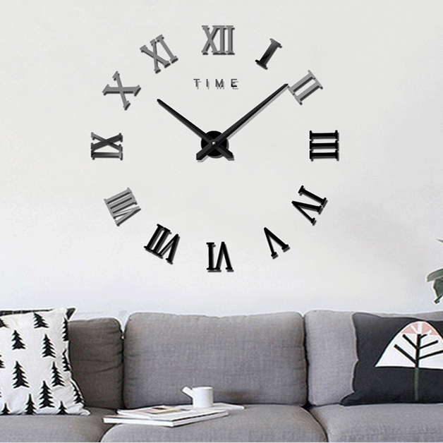 

40 inch Creative Living Room Decorative Ticking Wall Clock(Black)