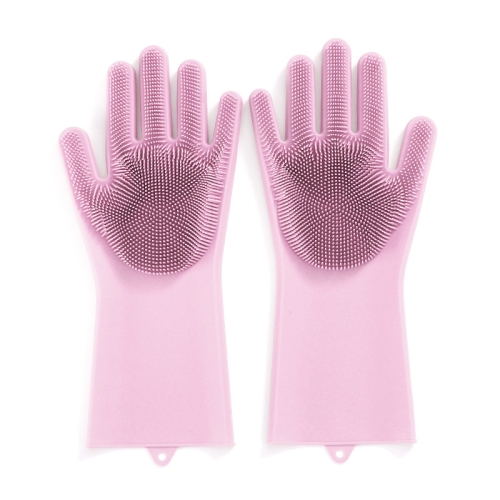 

Multipurpose Silicone Gloves Heat-proof Anti-abrasive Housework Kitchen Cleaning Gloves (Pink)