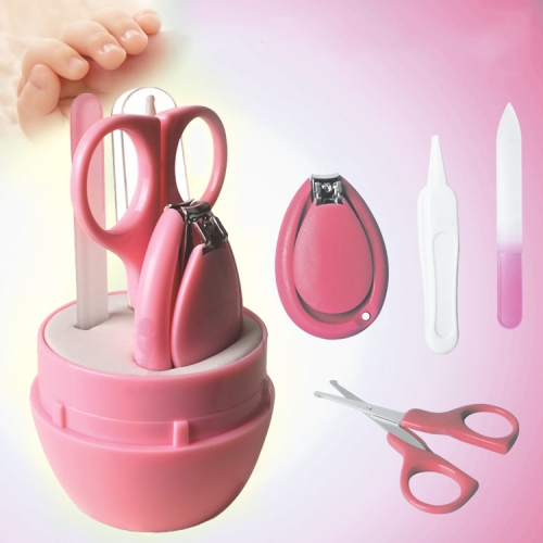 

Baby Nail Care Four Piece Suit Set Multifunction Infant Finger Trimmer Scissors(Pink)