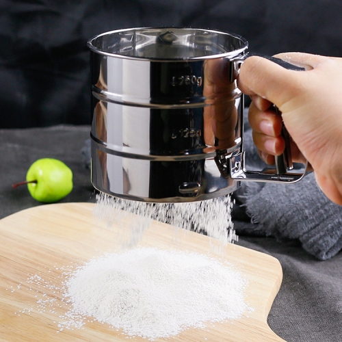 

Manual Mesh Flour Sugar Powder Stainless Steel Hand Sifter Sieve Cup Baking Tool