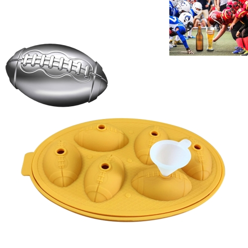 

Rugby Shape 3D Ice Cube Mold Maker Bar Party Silicone Trays Chocolate Mold Kitchen Tool (Yellow)