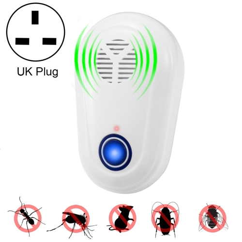 

4W Electronic Ultrasonic Anti Mosquito Rat Mouse Cockroach Insect Pest Repeller, UK Plug, AC 90-250V(White)