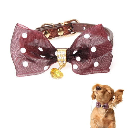 

Pet Collar With Bowtie for Medium Small Dog Cat, Size: 1.0 * 28cm(Coffee)