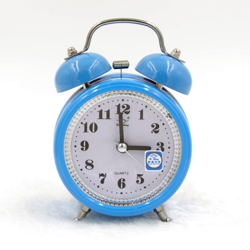 

Fashion Mute Metal Alarm Clock with Night Light, Size: 12*8.5cm(Blue)