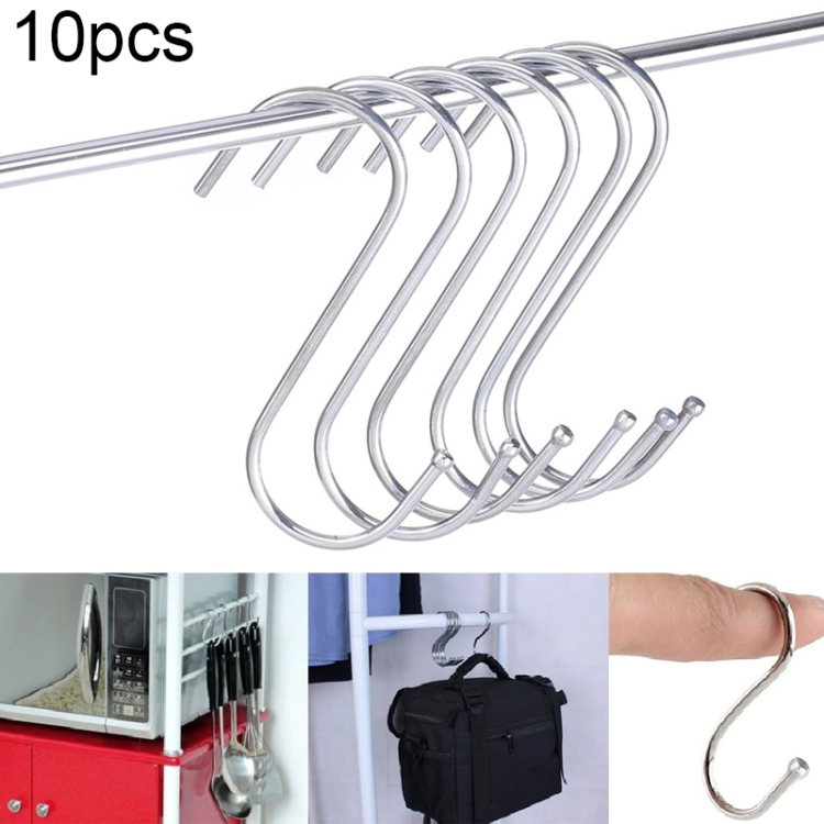 

200 PCS 3mm Multi-functional S-shaped Stainless Steel Metal Hook, Length: 9cm