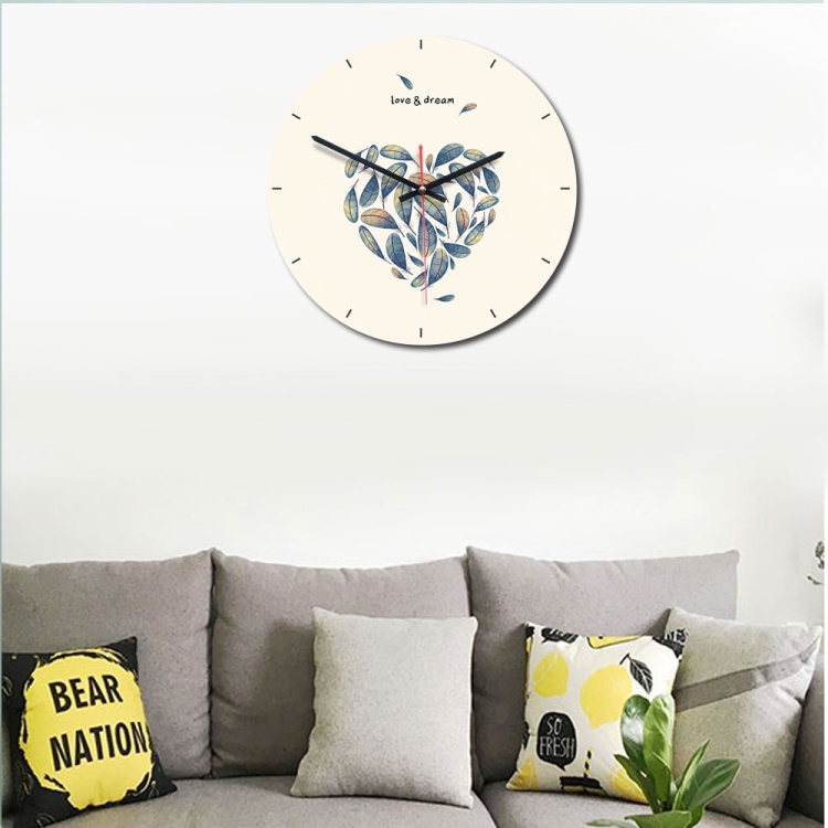 

Feather Pattern Home Office Bedroom Decoration Acrylic Mute Wall Clock, Size : 28cm