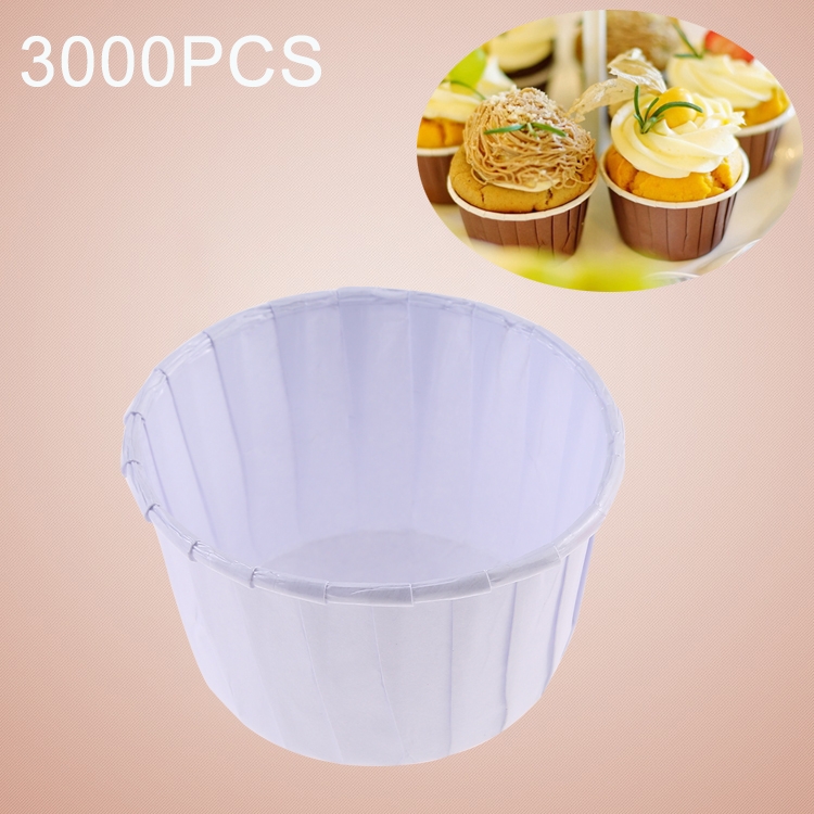 

3000 PCS Round Lamination Cake Cup Muffin Cases Chocolate Cupcake Liner Baking Cup, Size: 6.8 x 5 x 3.9cm (White)
