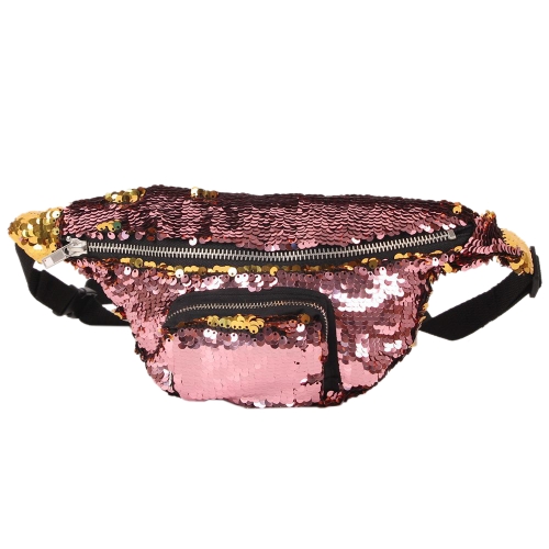 rose gold sequin fanny pack