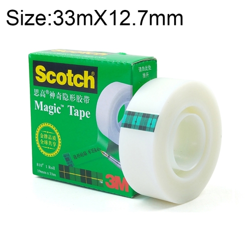 

3M Scotch 810 Magic Invisible Tape Transparent Writing Repair Traceless Copying Tape, Size: 33m x 12.7mm