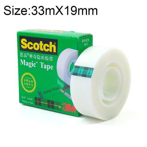 

3M Scotch 810 Magic Invisible Tape Transparent Writing Repair Traceless Copying Tape, Size: 33m x 19mm