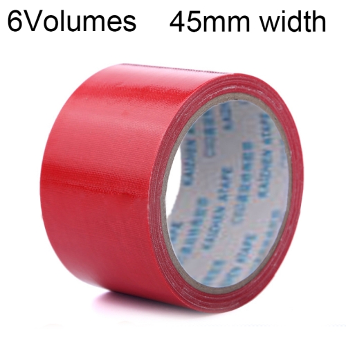 

6 Volumes Durable Strong Adhesive Waterproof Carpet Cloth Base Tape Multi-Purpose, Size: 10m x 45mm(Red)