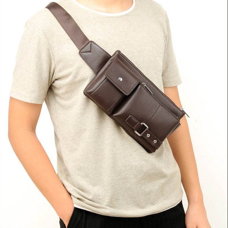 

Universal Outdoor Men Shoulder Messenger Bags Retro Men Waist Bag, Size: S (24.5cm x 13cm x 1cm) (Brown)