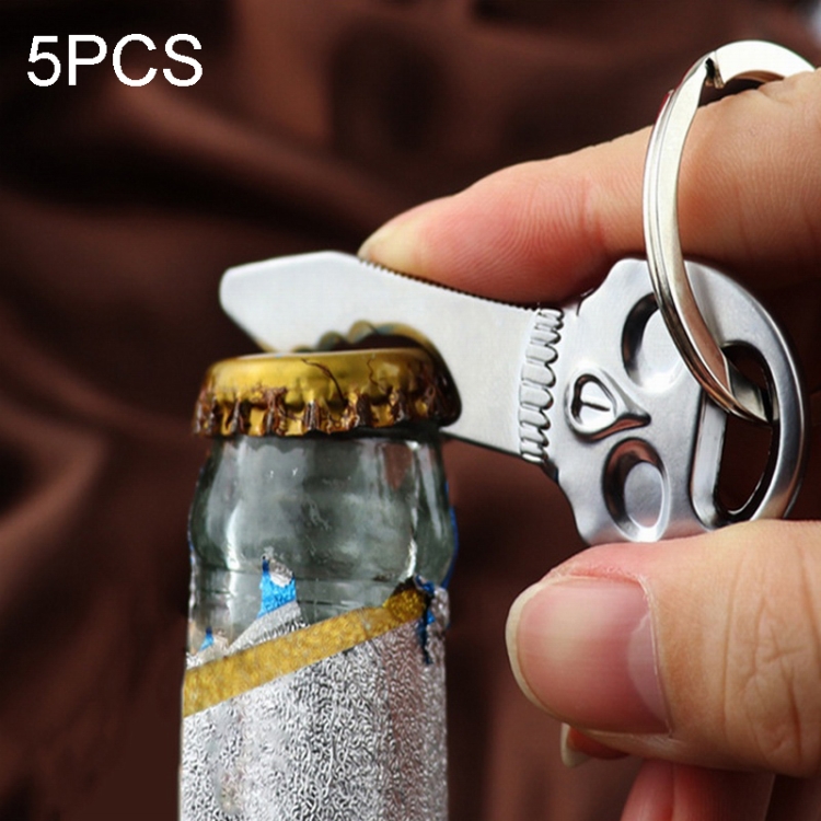 

5 PCS Multi-function Skull Bottle Opener Key Chain Car Key Pendant, Size: 6.8x2.8cm