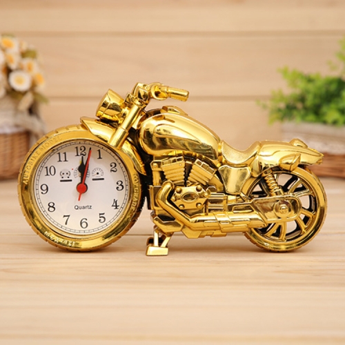 

Cartoon Motorcycle Alarm Clock Bedroom Plastic Pointer Alarm Clock, Size: 23*13*6cm(Gold)