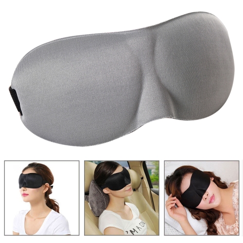 

3D Portable Shading Sleep Rest Aid Cover Eye Patch Sleeping Mask Female Cute Eye Mask(Grey)